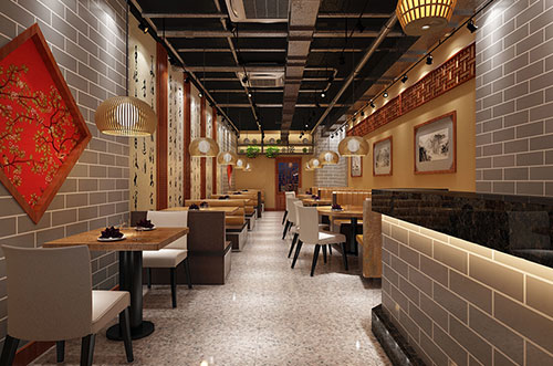 黔江传统中式餐厅餐馆装修设计效果图